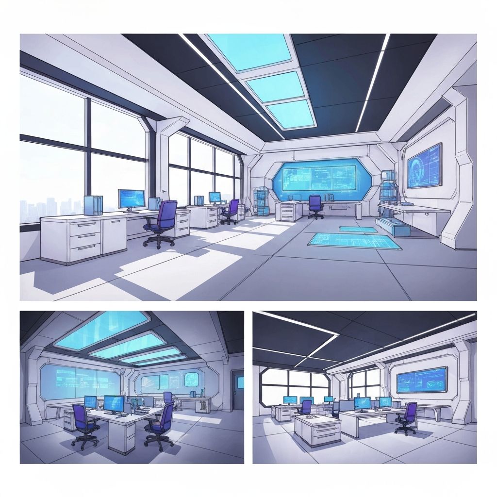 Office desk with healthy lunch setup